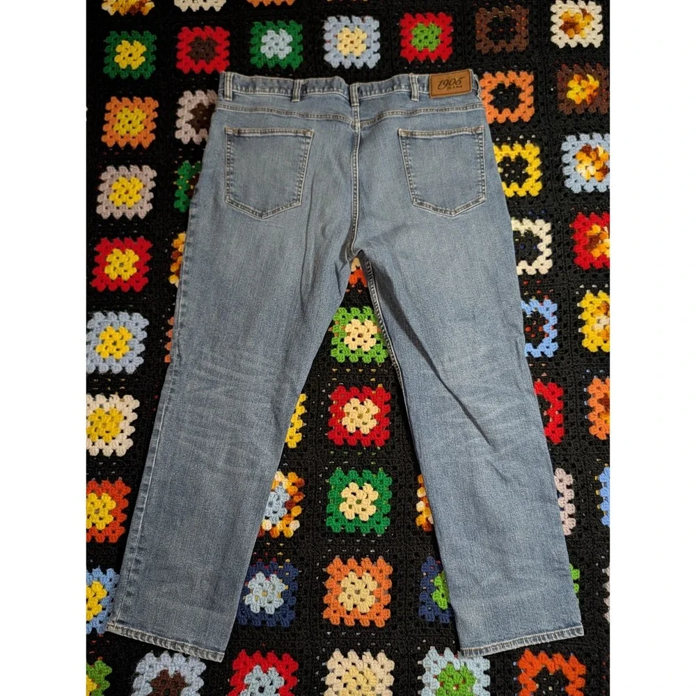 Jos A Bank‎ 1905 Jeans Men's 42W x 29L Tailored Fit Blue Straight Stretch
